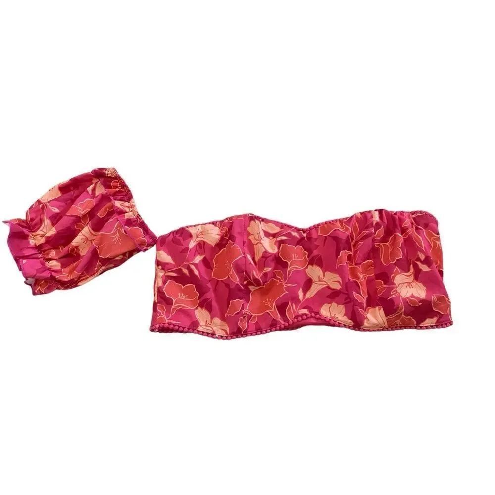 Nwt Fashion Nova Floral Bandeau Top Summer Beach Coastal